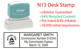 Iowa Notary Desk Stamp