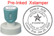 Texas Round Notary Desk Stamp