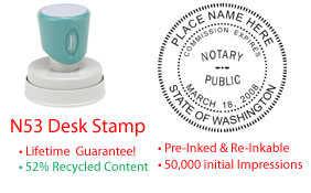 Washington Round Notary Desk Stamp