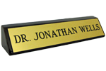 28RWBRASS - 2" x 8" Brass Name Plate Mounted on Rosewood Block