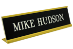 2" x 10" Desk Name Plate in Gold Frame