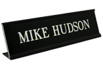 K32 - 2" x 8" Desk Name Plate in Black Frame