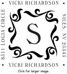 Square Monogram Pre-Inked Stamp