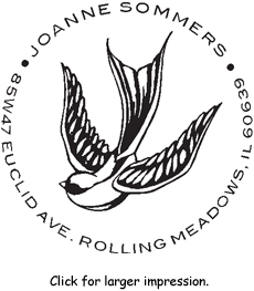 Round Monogram Pre-Inked Stamp