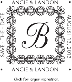 Square Monogram Pre-Inked Stamp