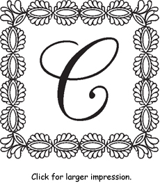 Square Monogram Pre-Inked Stamp